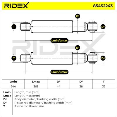 Shock Absorber RIDEX 854S2243 854S2243 - photo 4