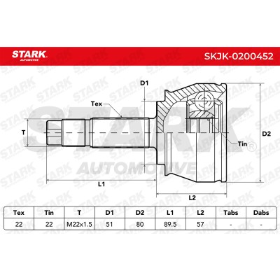Joint Kit, Drive Shaft Stark SKJK-0200452 SKJK-0200452 - photo 7