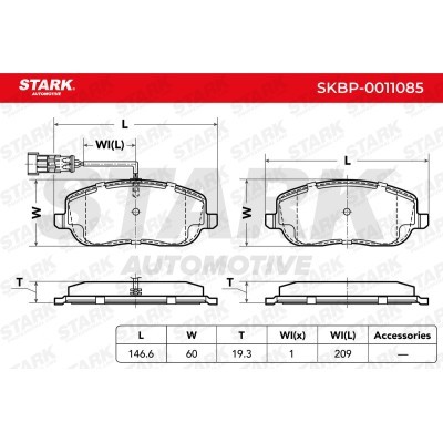 Brake Pads Set Stark SKBP-0011085 SKBP-0011085 - photo 3