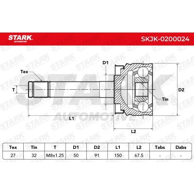 Joint Kit, Drive Shaft Stark SKJK-0200024 SKJK-0200024 - photo 8