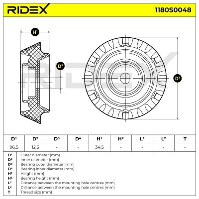 Strut Support Bearing Front RIDEX 1180S0048 1180S0048 - photo 8