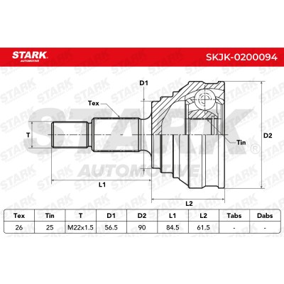 Joint Kit, Drive Shaft Stark SKJK-0200094 SKJK-0200094 - photo 8