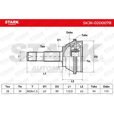 Joint Kit, Drive Shaft Stark SKJK-0200078 SKJK-0200078 - photo 6