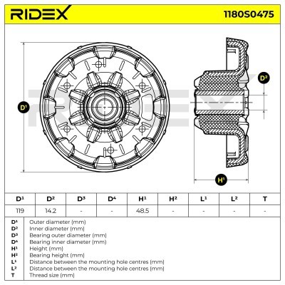 Strut Support Bearing Front RIDEX 1180S0475 1180S0475 - photo 5