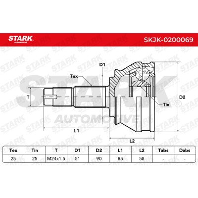 Joint Kit, Drive Shaft Stark SKJK-0200069 SKJK-0200069 - photo 5
