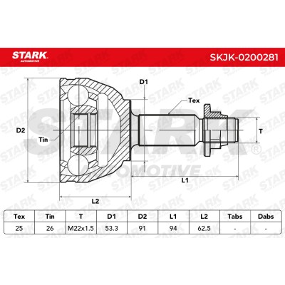 Joint Kit, Drive Shaft Stark SKJK-0200281 SKJK-0200281 - photo 5