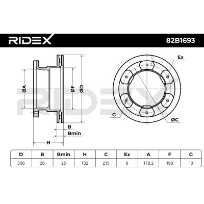 Brake Disc RIDEX 82B1693 82B1693 - photo 6