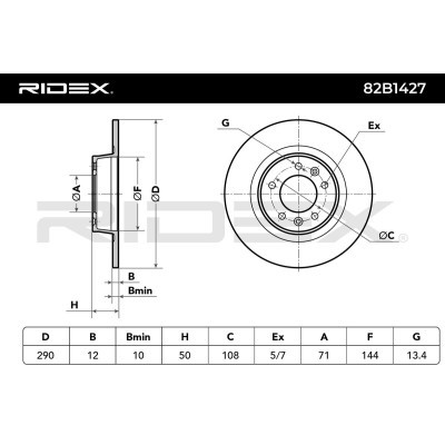 Brake Disc RIDEX 82B1427 82B1427 - photo 6