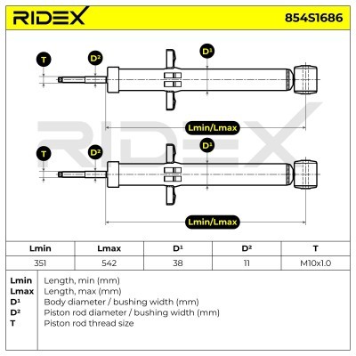 Shock Absorber RIDEX 854S1686 854S1686 - photo 5