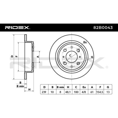 Brake Disc RIDEX 82B0043 82B0043 - photo 3