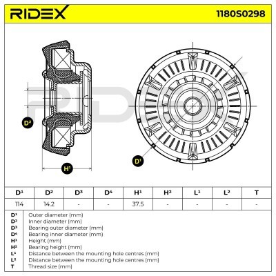 Strut Support Bearing Front RIDEX 1180S0298 1180S0298 - photo 5