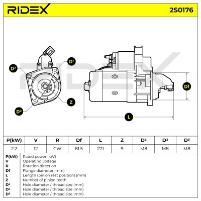 Starter RIDEX 2S0176 2S0176 - photo 7