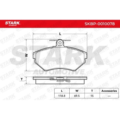 Brake Pads Set Stark SKBP-0010078 SKBP-0010078 - photo 3