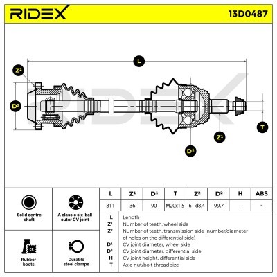 Drive Shaft RIDEX 13D0487 13D0487 - photo 7