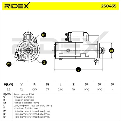 Starter RIDEX 2S0435 2S0435 - photo 7