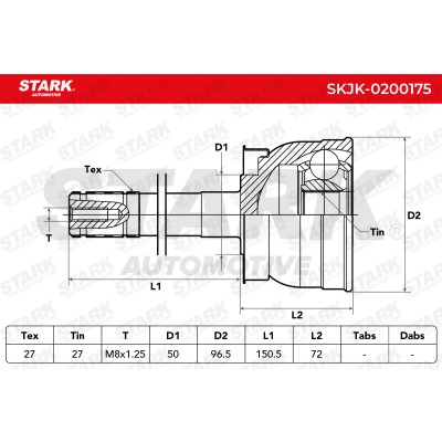 Joint Kit, Drive Shaft Stark SKJK-0200175 SKJK-0200175 - photo 4