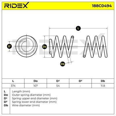 Suspension Spring RIDEX 188C0494 188C0494 - photo 5