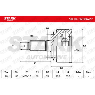 Joint Kit, Drive Shaft Stark SKJK-0200427 SKJK-0200427 - photo 7