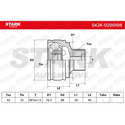 Joint Kit, Drive Shaft Stark SKJK-0200108 SKJK-0200108 - photo 5
