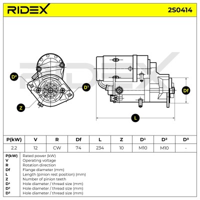 Starter RIDEX 2S0414 2S0414 - photo 6