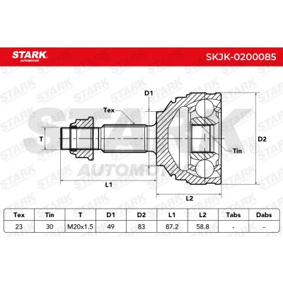 Joint Kit, Drive Shaft Stark SKJK-0200085 SKJK-0200085 - photo 5
