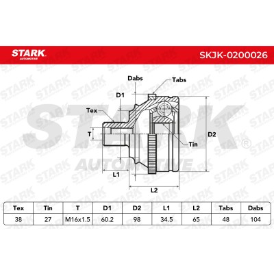 Joint Kit, Drive Shaft Stark SKJK-0200026 SKJK-0200026 - photo 8