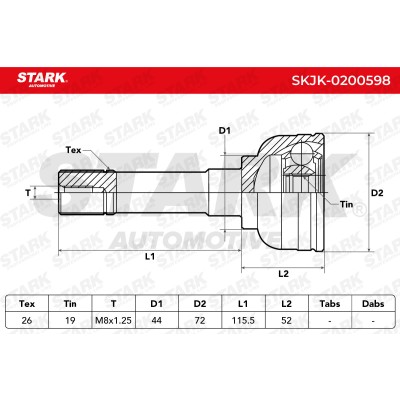 Joint Kit, Drive Shaft Stark SKJK-0200598 SKJK-0200598 - photo 5