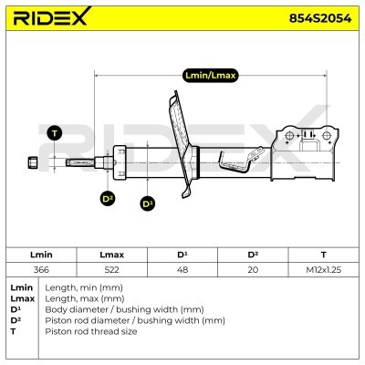 Shock Absorber RIDEX 854S2054 854S2054 - photo 7