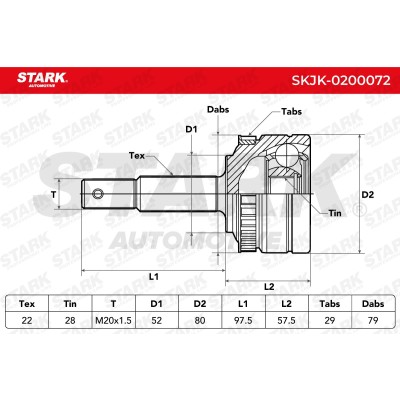 Joint Kit, Drive Shaft Stark SKJK-0200072 SKJK-0200072 - photo 9