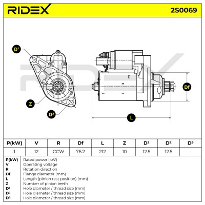 Starter RIDEX 2S0069 2S0069 - photo 6