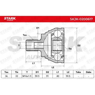 Joint Kit, Drive Shaft Stark SKJK-0200617 SKJK-0200617 - photo 5