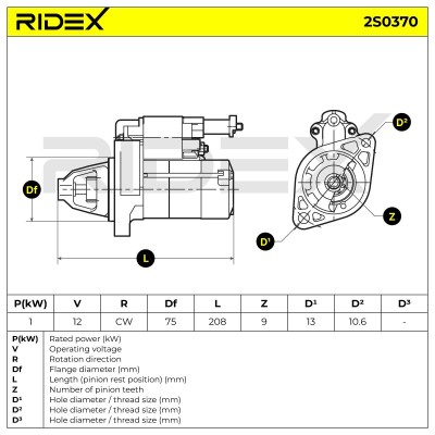 Starter RIDEX 2S0370 2S0370 - photo 7