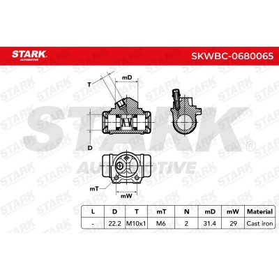 Wheel Brake Cylinder Stark SKWBC-0680065 SKWBC-0680065 - photo 4