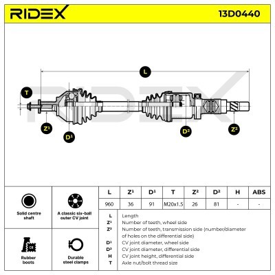 Drive Shaft RIDEX 13D0440 13D0440 - photo 7