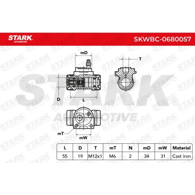 Wheel Brake Cylinder Stark SKWBC-0680057 SKWBC-0680057 - photo 8