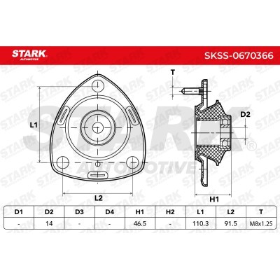 Strut Support Bearing Front Stark SKSS-0670366 SKSS-0670366 - photo 5