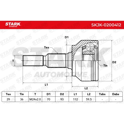 Joint Kit, Drive Shaft Stark SKJK-0200412 SKJK-0200412 - photo 5