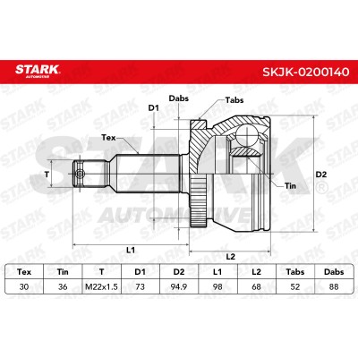 Joint Kit, Drive Shaft Stark SKJK-0200140 SKJK-0200140 - photo 6