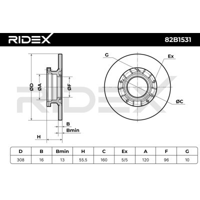 Brake Disc RIDEX 82B1531 82B1531 - photo 8