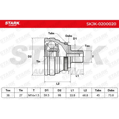 Joint Kit, Drive Shaft Stark SKJK-0200020 SKJK-0200020 - photo 8