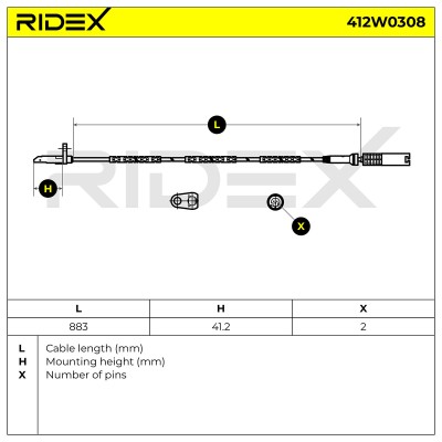ABS Sensor RIDEX 412W0308 412W0308 - photo 5