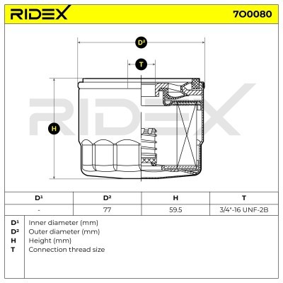 Oil Filter RIDEX 7O0080 7O0080 - photo 5