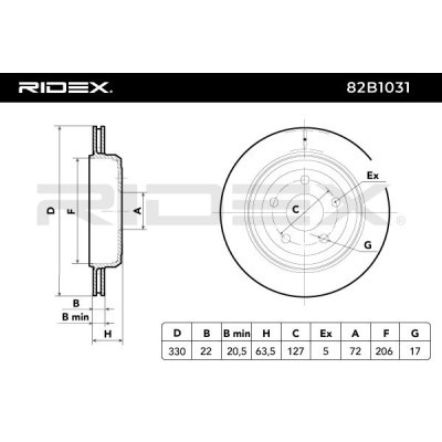 Brake Disc RIDEX 82B1031 82B1031 - photo 4