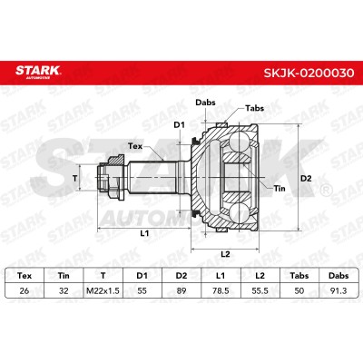 Joint Kit, Drive Shaft Stark SKJK-0200030 SKJK-0200030 - photo 5