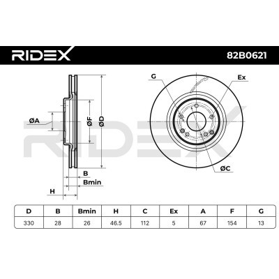 Brake Disc RIDEX 82B0621 82B0621 - photo 6