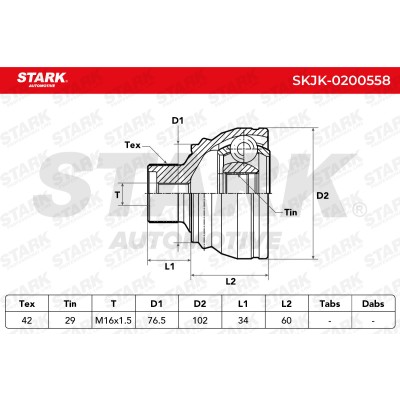 Joint Kit, Drive Shaft Stark SKJK-0200558 SKJK-0200558 - photo 5