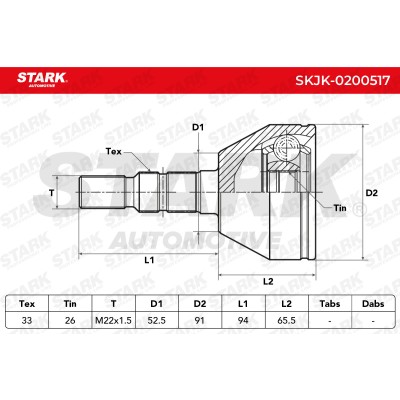 Joint Kit, Drive Shaft Stark SKJK-0200517 SKJK-0200517 - photo 6