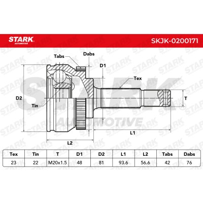Joint Kit, Drive Shaft Stark SKJK-0200171 SKJK-0200171 - photo 4
