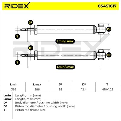 Shock Absorber RIDEX 854S1617 854S1617 - photo 4