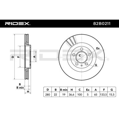 Brake Disc RIDEX 82B0211 82B0211 - photo 5